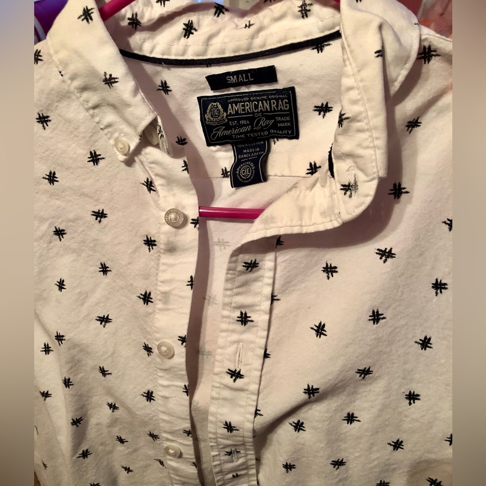 American Rag || White (# Printed) Buttondown Shirt